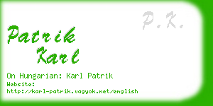 patrik karl business card